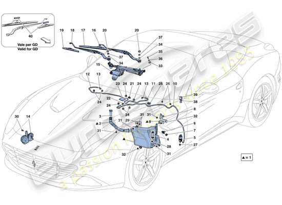 a part diagram from the Ferrari California parts catalogue