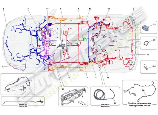 a part diagram from the Ferrari 458 parts catalogue