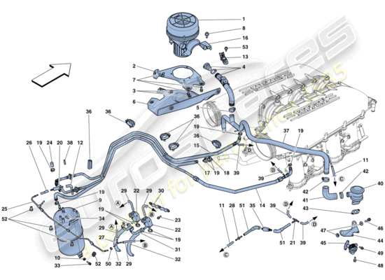 a part diagram from the Ferrari 458 parts catalogue