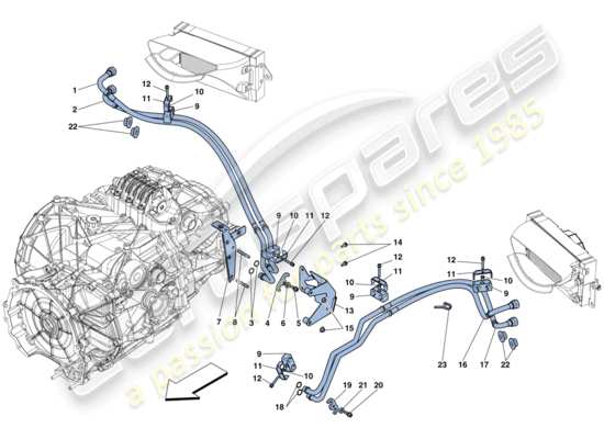 a part diagram from the Ferrari 458 parts catalogue