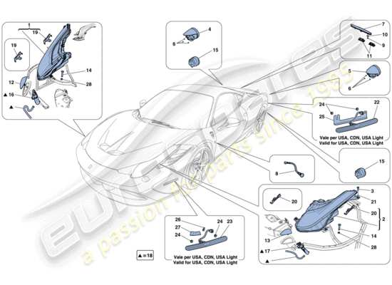 a part diagram from the Ferrari 458 parts catalogue