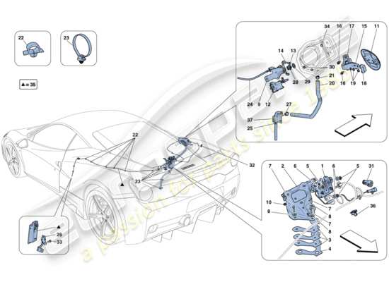 a part diagram from the Ferrari 458 parts catalogue