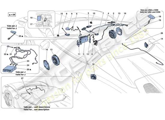 a part diagram from the Ferrari 458 parts catalogue