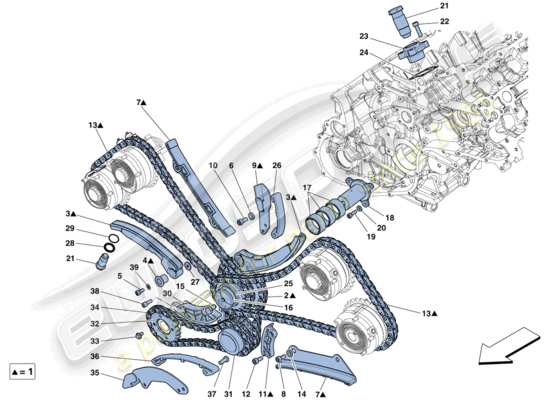 a part diagram from the Ferrari 458 parts catalogue