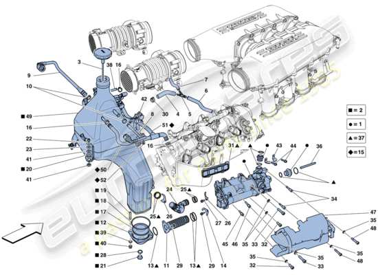 a part diagram from the Ferrari 458 parts catalogue