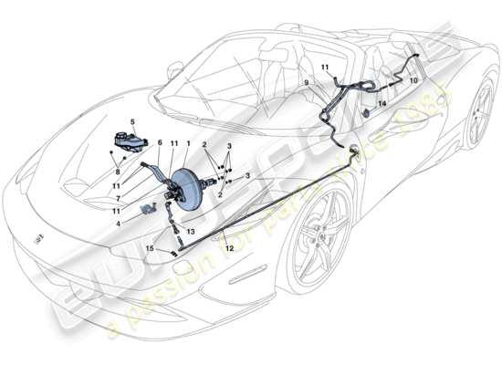 a part diagram from the Ferrari 458 parts catalogue