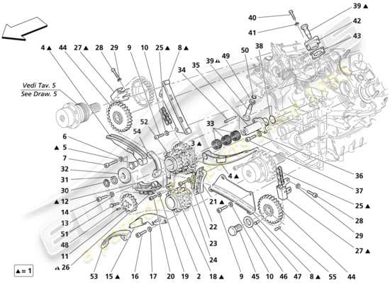 a part diagram from the Maserati 4200 parts catalogue