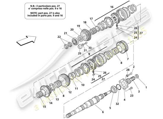 a part diagram from the Maserati 4200 parts catalogue