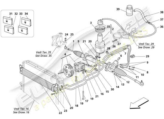 a part diagram from the Maserati 4200 parts catalogue