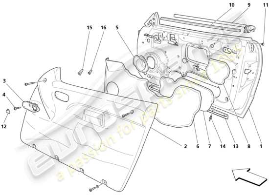 a part diagram from the Maserati 4200 parts catalogue