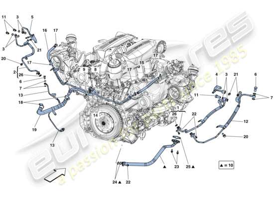 a part diagram from the Ferrari 488 parts catalogue