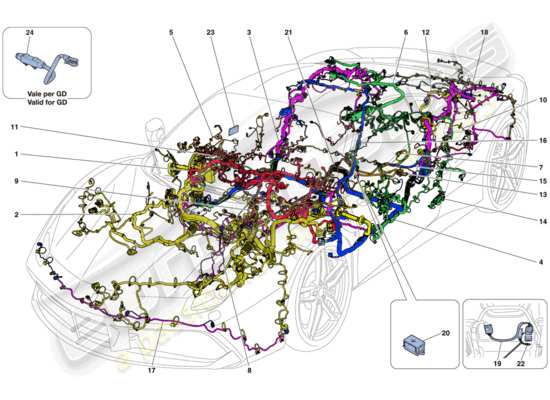 a part diagram from the Ferrari 488 parts catalogue