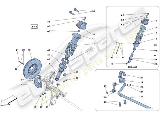 a part diagram from the Ferrari 488 parts catalogue