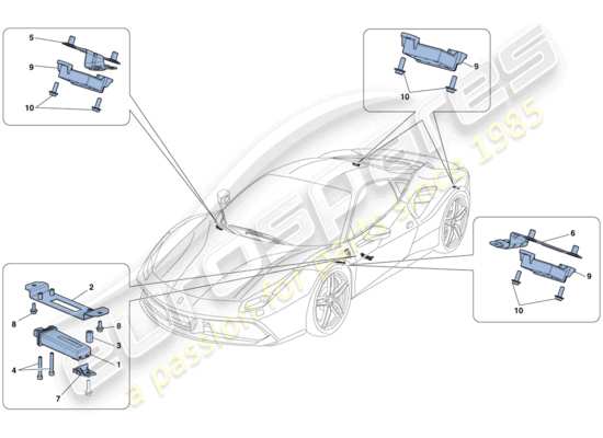 a part diagram from the Ferrari 488 parts catalogue