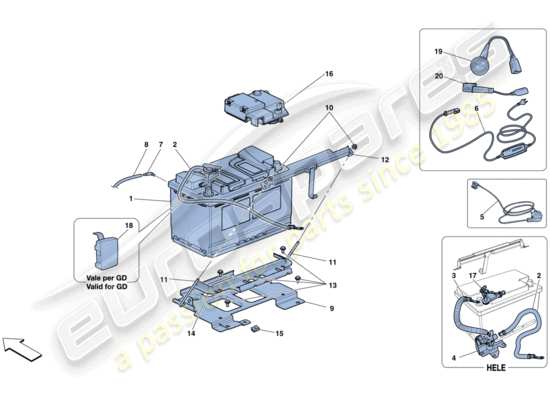 a part diagram from the Ferrari 488 parts catalogue