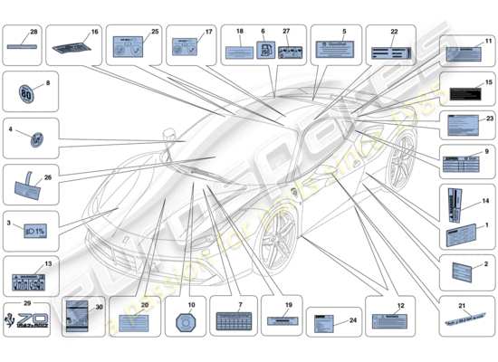 a part diagram from the Ferrari 488 parts catalogue