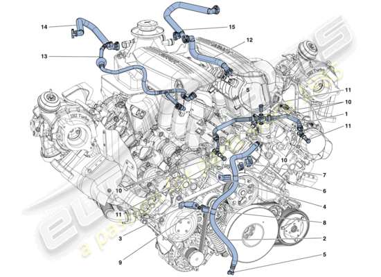 a part diagram from the Ferrari 488 parts catalogue