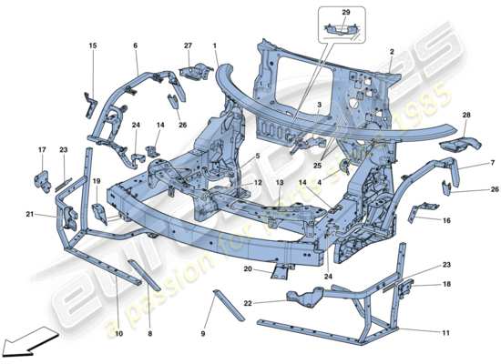 a part diagram from the Ferrari 488 parts catalogue