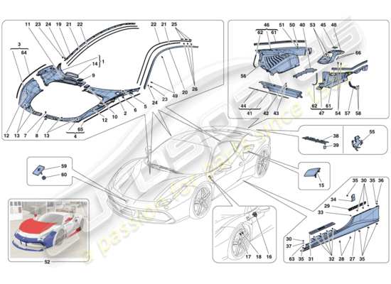 a part diagram from the Ferrari 488 parts catalogue