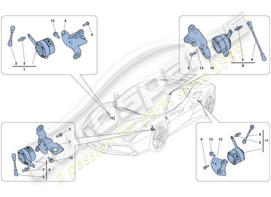 a part diagram from the Ferrari 488 parts catalogue