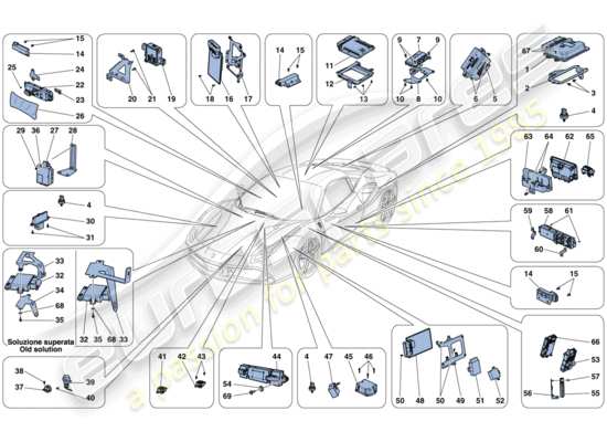 a part diagram from the Ferrari 488 parts catalogue