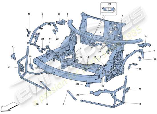 a part diagram from the Ferrari 488 parts catalogue