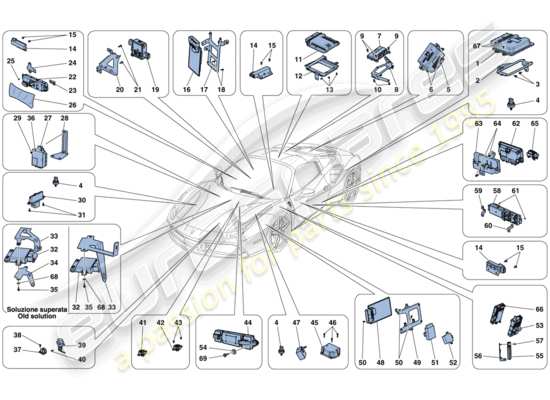 a part diagram from the Ferrari 488 parts catalogue