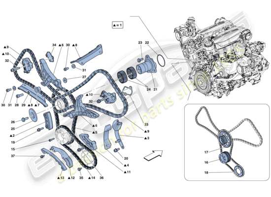 a part diagram from the Ferrari 488 parts catalogue