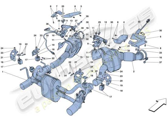 a part diagram from the Ferrari 488 parts catalogue