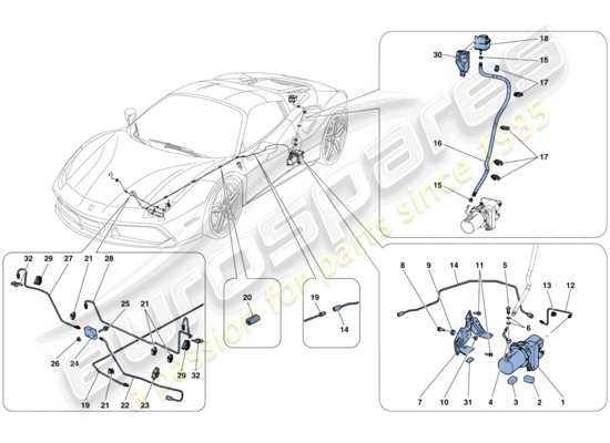 a part diagram from the Ferrari 488 parts catalogue