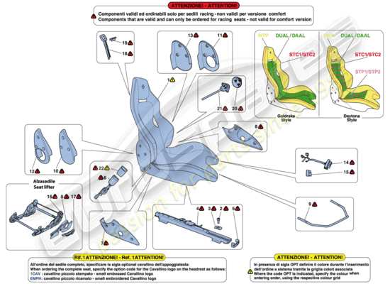 a part diagram from the Ferrari 488 parts catalogue