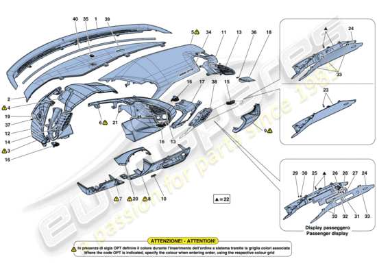 a part diagram from the Ferrari 488 parts catalogue