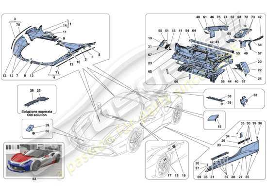 a part diagram from the Ferrari 488 parts catalogue