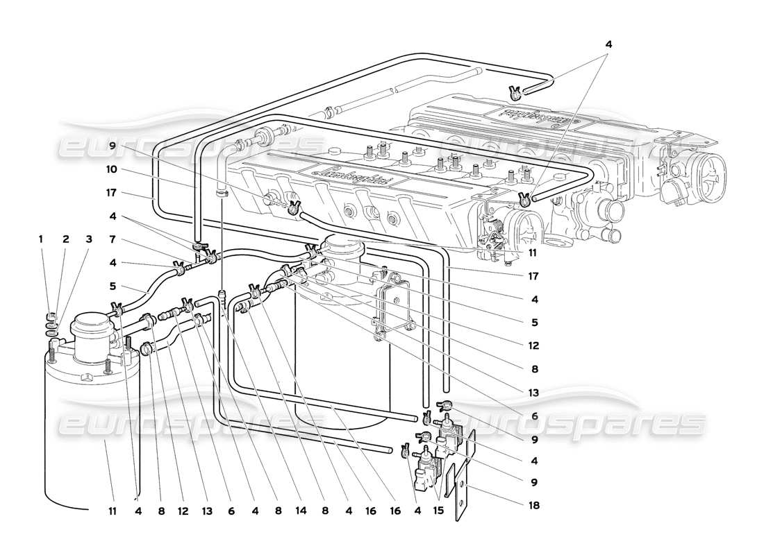 Lamborghini Diablo SV (1999) fuel system Parts Diagram