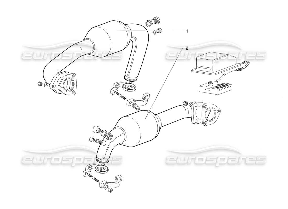 Lamborghini Diablo SV (1999) Exhaust System (Valid for USA and Canada - July 1999) Parts Diagram