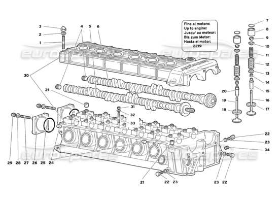 a part diagram from the Lamborghini Diablo parts catalogue