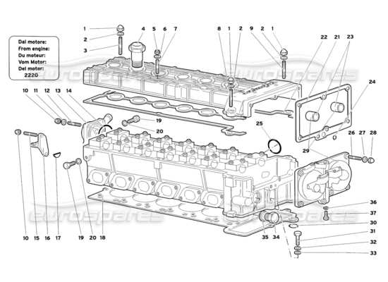 a part diagram from the Lamborghini Diablo parts catalogue