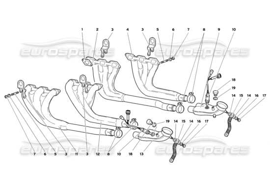 a part diagram from the Lamborghini Diablo parts catalogue