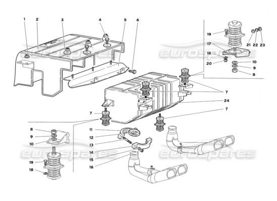 a part diagram from the Lamborghini Diablo parts catalogue