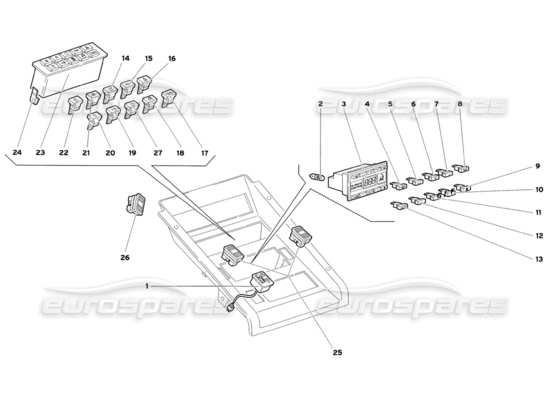 a part diagram from the Lamborghini Diablo parts catalogue