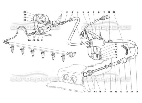 a part diagram from the Lamborghini Diablo parts catalogue