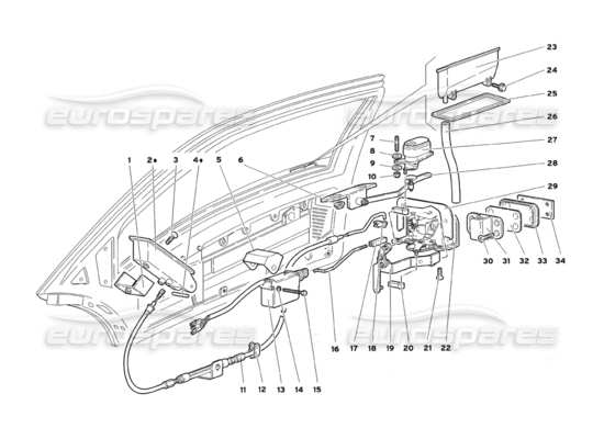 a part diagram from the Lamborghini Diablo parts catalogue