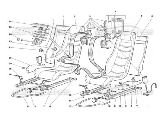 a part diagram from the Lamborghini Diablo parts catalogue