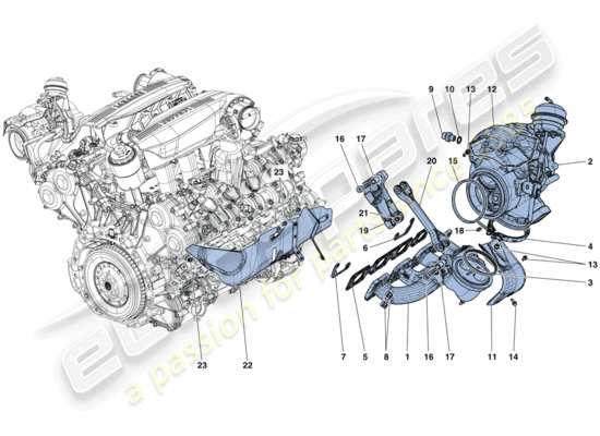 a part diagram from the Ferrari 488 parts catalogue