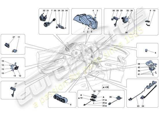 a part diagram from the Ferrari 488 parts catalogue