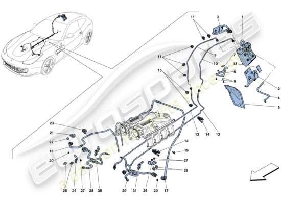 a part diagram from the Ferrari GTC4 parts catalogue