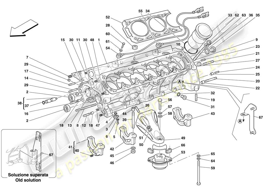 Ferrari 612 Scaglietti (Europe) crankcase Parts Diagram