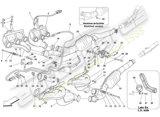 a part diagram from the Ferrari 612 parts catalogue