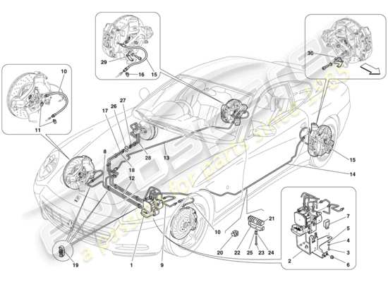 a part diagram from the Ferrari 612 parts catalogue