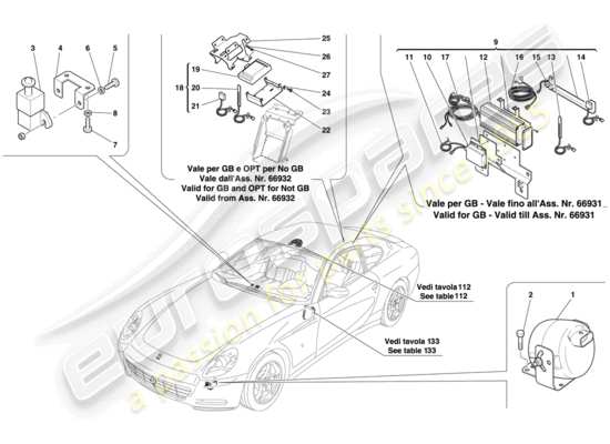 a part diagram from the Ferrari 612 parts catalogue